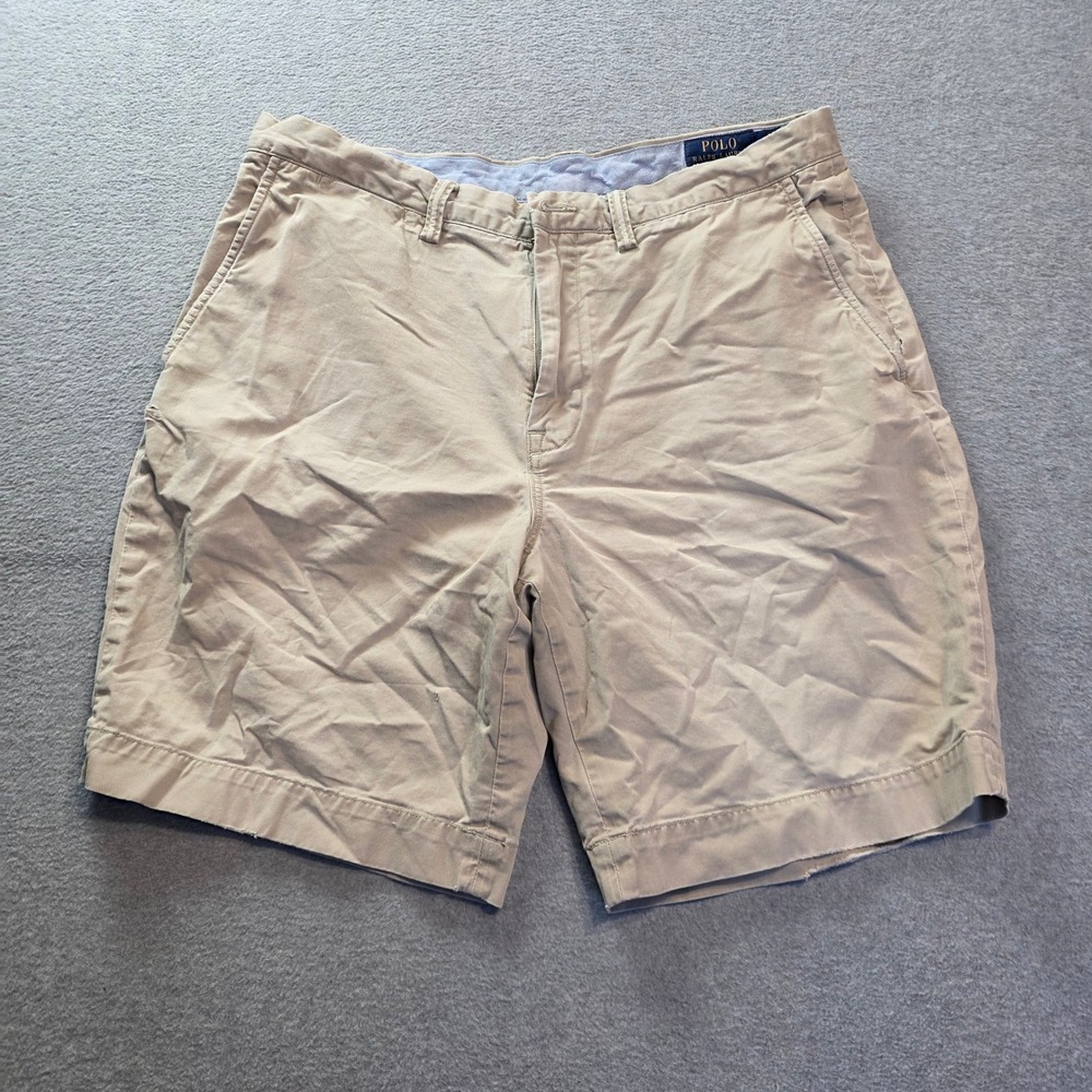 Polo Ralph Lauren Chino Shorts Mens Size 34 Khaki Stretch Classic Fit Cotton